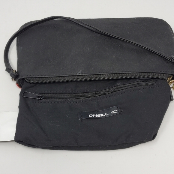 O'NEILL RED TAN WOVEN FABRIC FAUX LEATHER MINI BAG WRISTLET BRASS STUDS BOHO Y2K - Picture 7 of 15